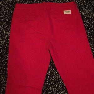 Abercrombie and Fitch Red Chino Khakis